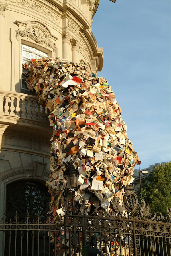 Exploding book sculpture by Alicia Martín