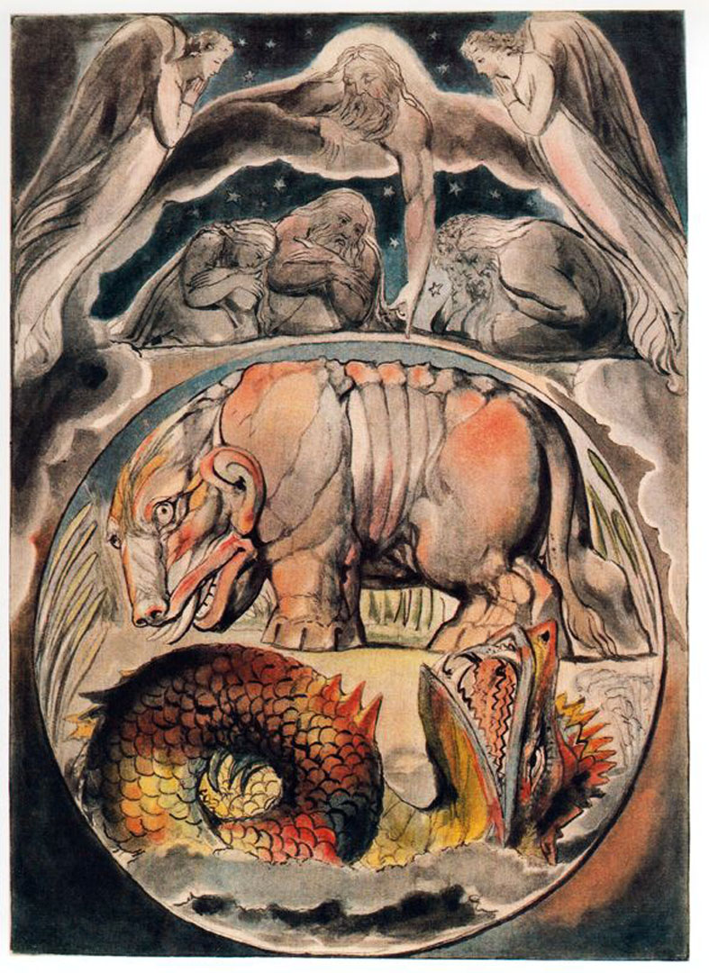 Behemoth and Leviathan by William Blakea=